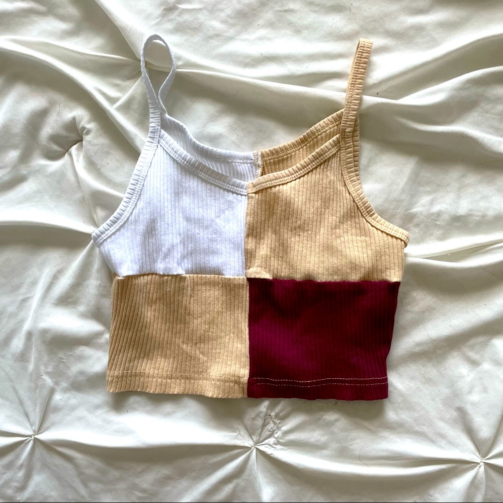 Color-Blocked Crop Top